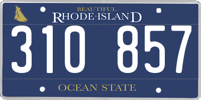 RI license plate 310857