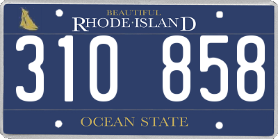 RI license plate 310858