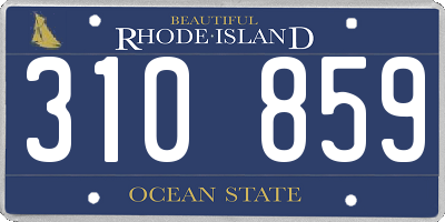 RI license plate 310859