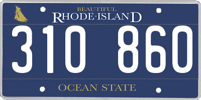 RI license plate 310860