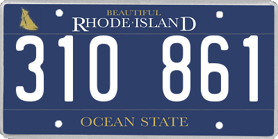 RI license plate 310861