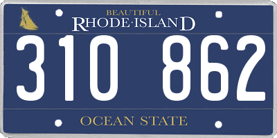 RI license plate 310862