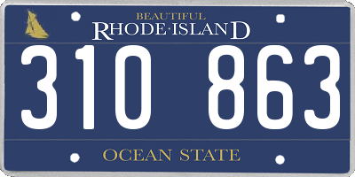 RI license plate 310863