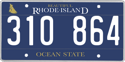 RI license plate 310864