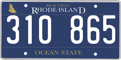 RI license plate 310865