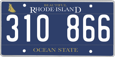 RI license plate 310866