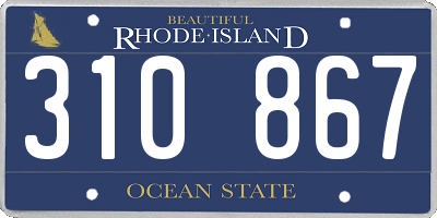 RI license plate 310867