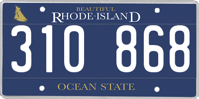 RI license plate 310868