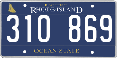 RI license plate 310869