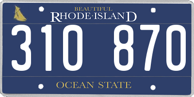 RI license plate 310870