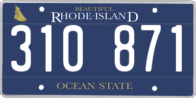 RI license plate 310871