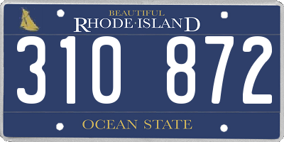 RI license plate 310872