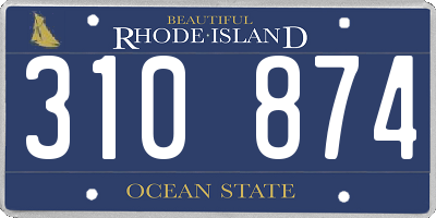RI license plate 310874