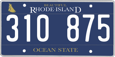 RI license plate 310875