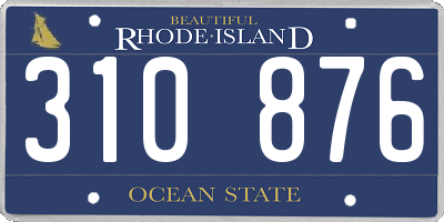 RI license plate 310876