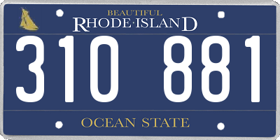 RI license plate 310881