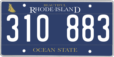 RI license plate 310883