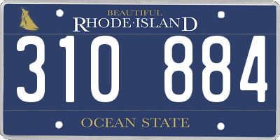 RI license plate 310884