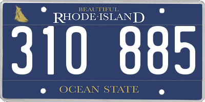 RI license plate 310885