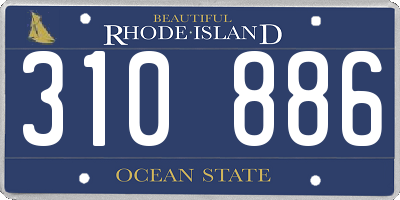RI license plate 310886