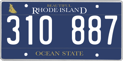 RI license plate 310887