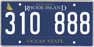 RI license plate 310888