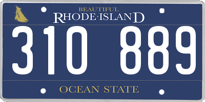 RI license plate 310889