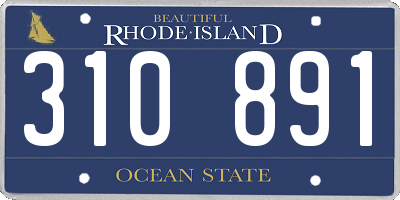 RI license plate 310891