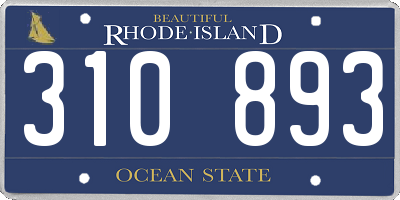 RI license plate 310893