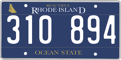 RI license plate 310894
