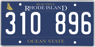RI license plate 310896