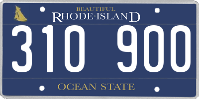 RI license plate 310900