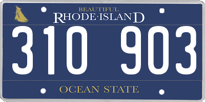 RI license plate 310903