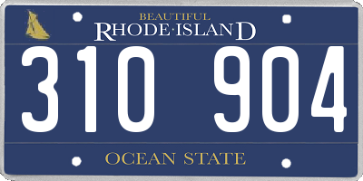 RI license plate 310904