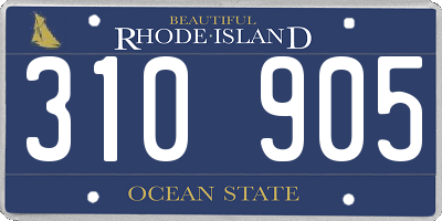 RI license plate 310905