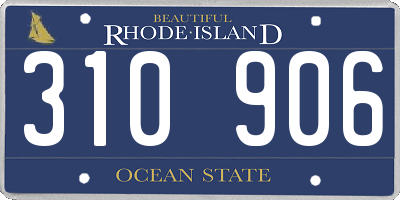 RI license plate 310906