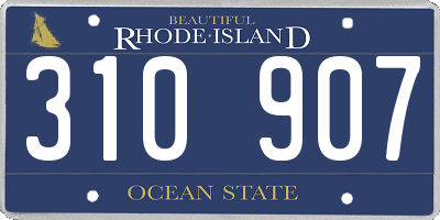 RI license plate 310907