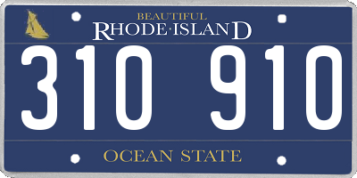 RI license plate 310910
