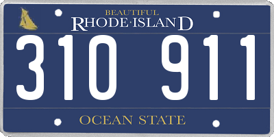 RI license plate 310911