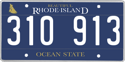 RI license plate 310913
