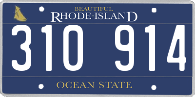 RI license plate 310914