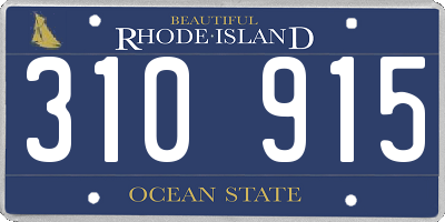 RI license plate 310915