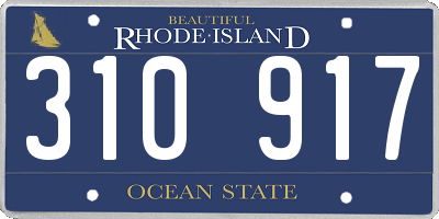 RI license plate 310917