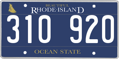 RI license plate 310920
