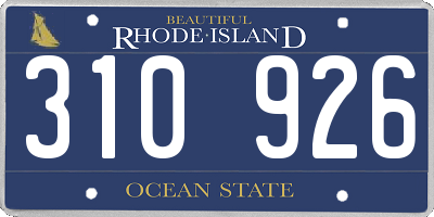 RI license plate 310926