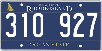 RI license plate 310927
