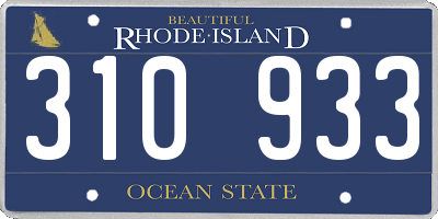 RI license plate 310933