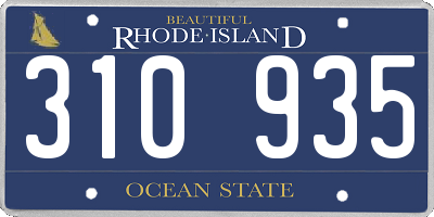 RI license plate 310935
