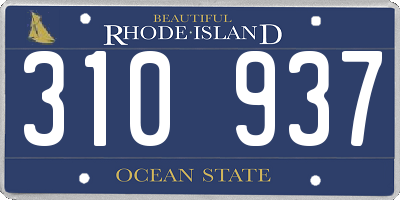RI license plate 310937