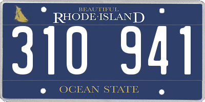 RI license plate 310941